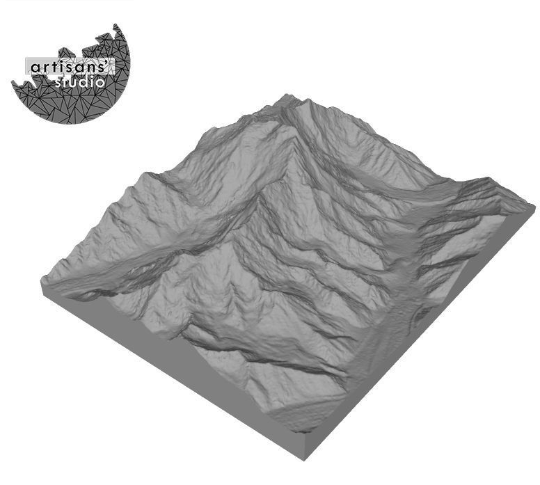 Nanga Parbat STL File - 3D Topographic Model 3D print model_2