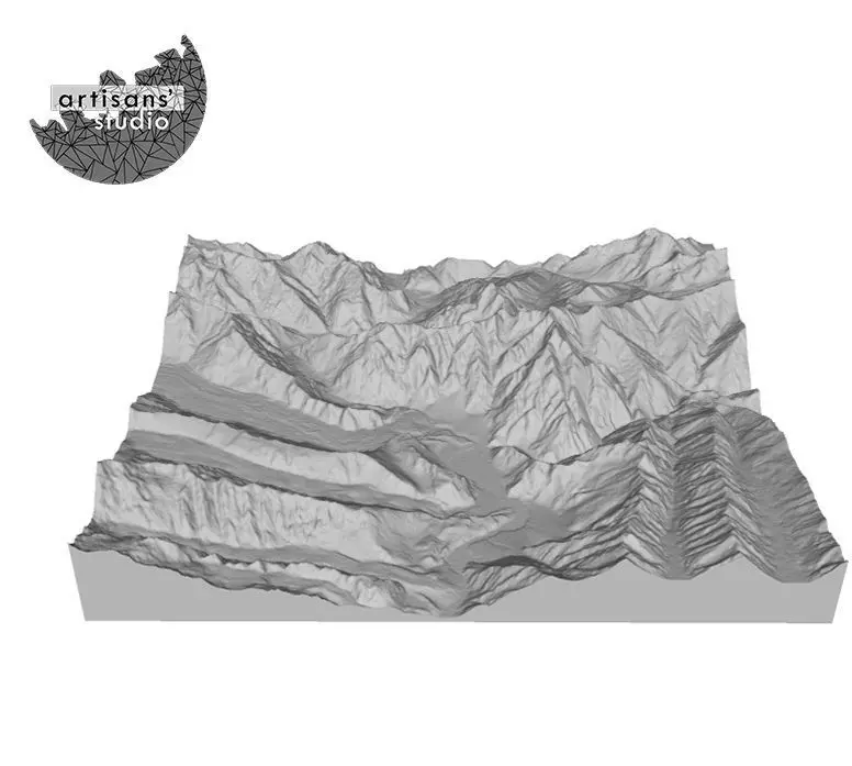 Passu Cones STL File - 3D Topographic Model 3D print model_0