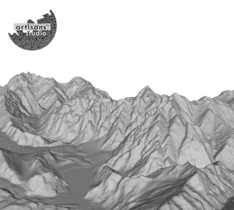 Passu Cones STL File - 3D Topographic Model 3D print model_2