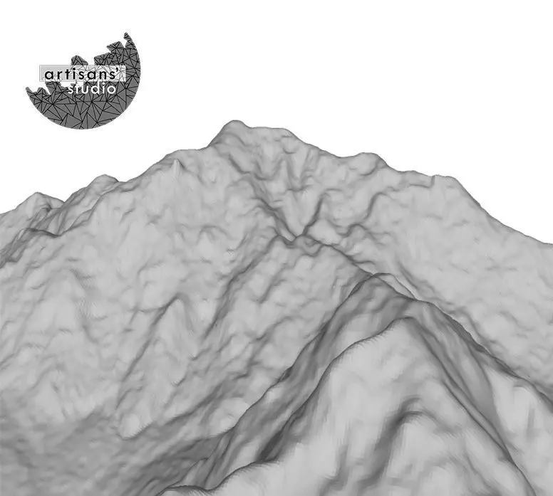 Rakaposhi Mt STL File - 3D Topographic Model 3D print model