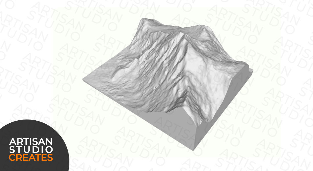 Shishaspangma STL File 3D Topographic Model 3D print model_1