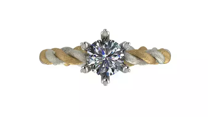 Twist wire Solitaire  Ring