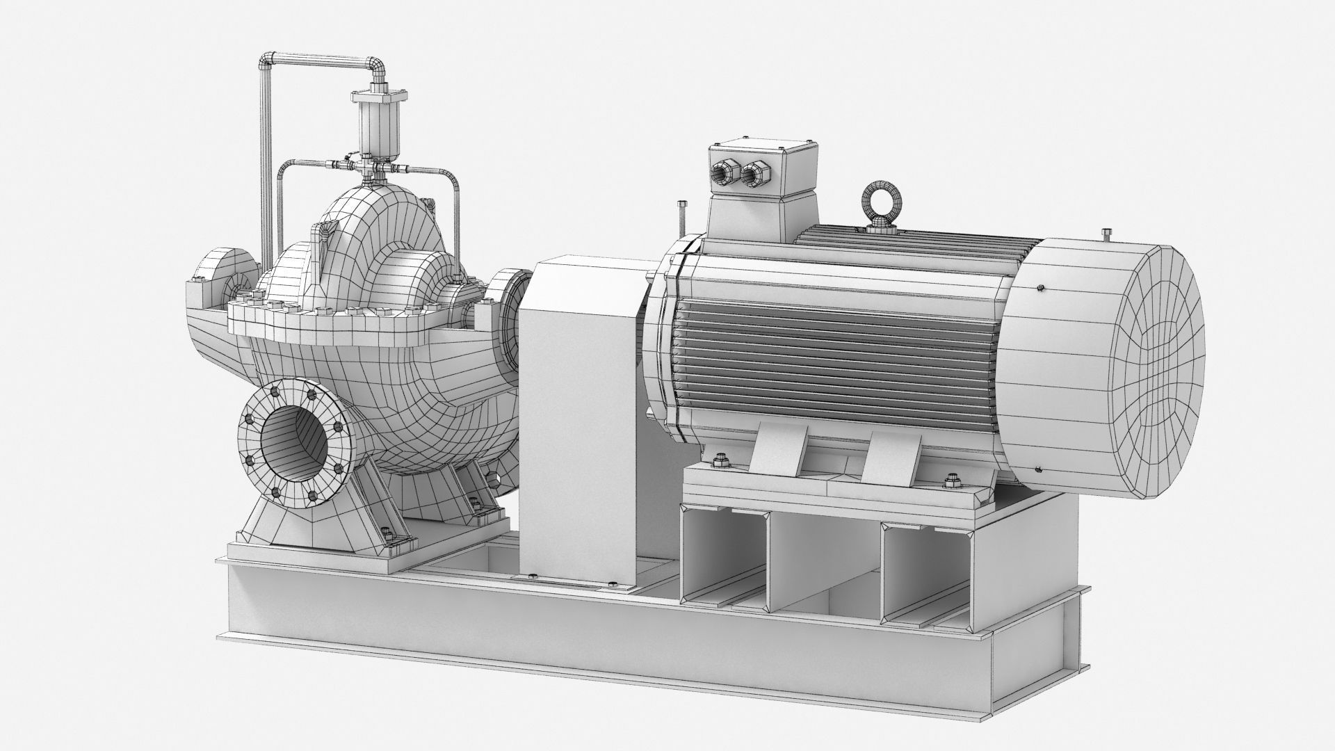 Split Case Centrifugal Fire Pump 3D model_11