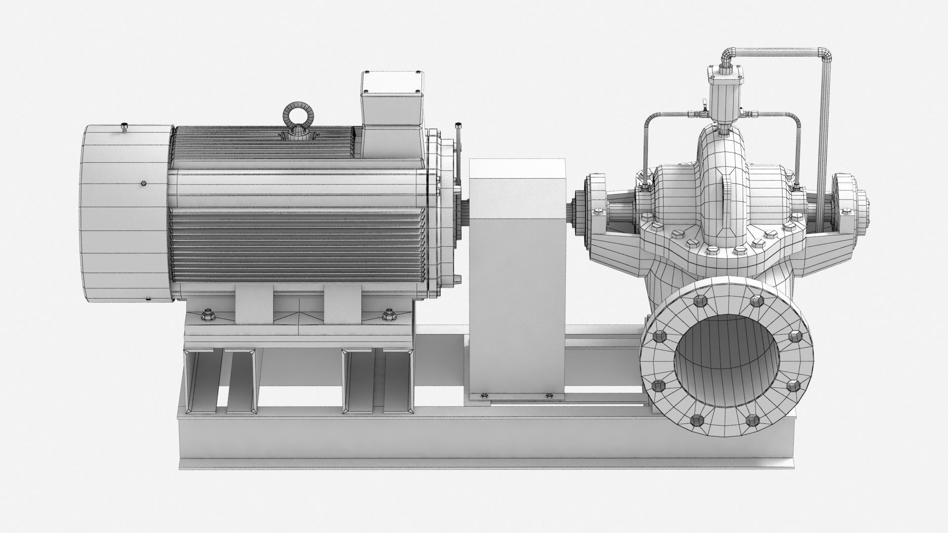 Split Case Centrifugal Fire Pump 3D model_13