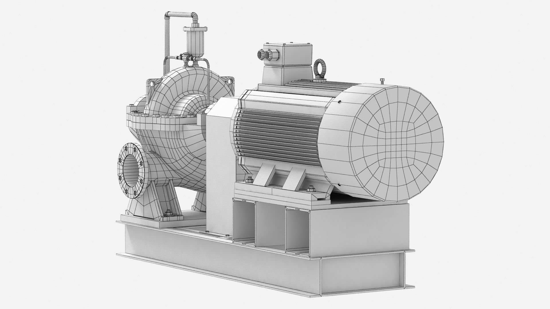 Split Case Centrifugal Fire Pump 3D model_16