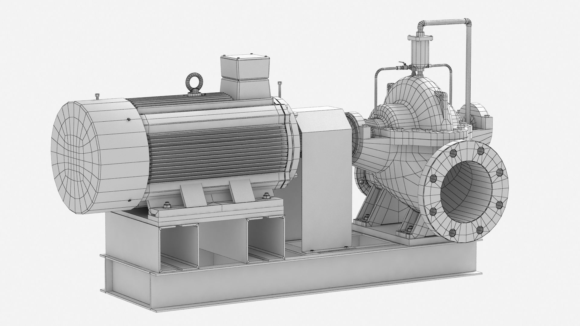Split Case Centrifugal Fire Pump 3D model_12