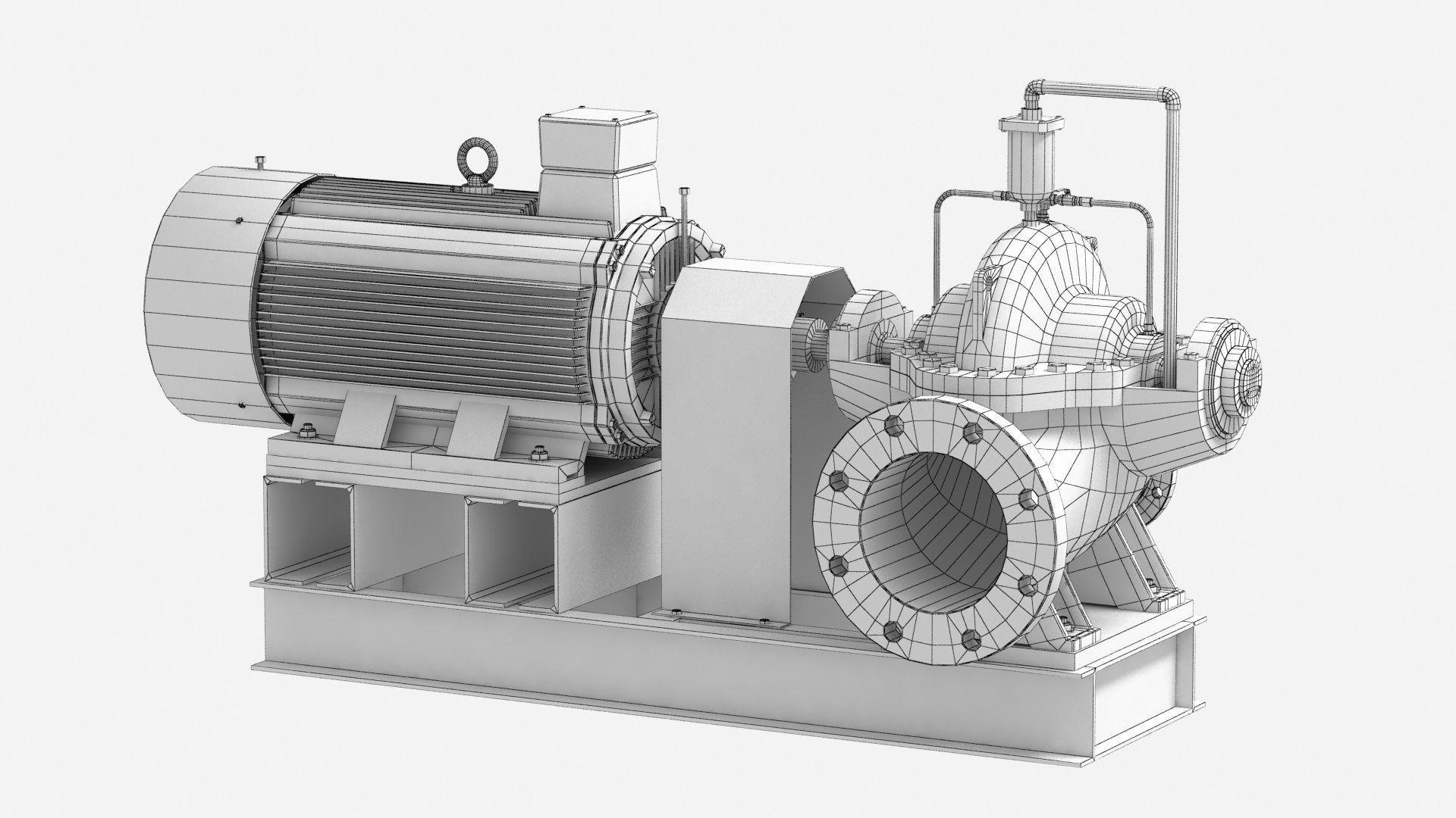 Split Case Centrifugal Fire Pump 3D model_14