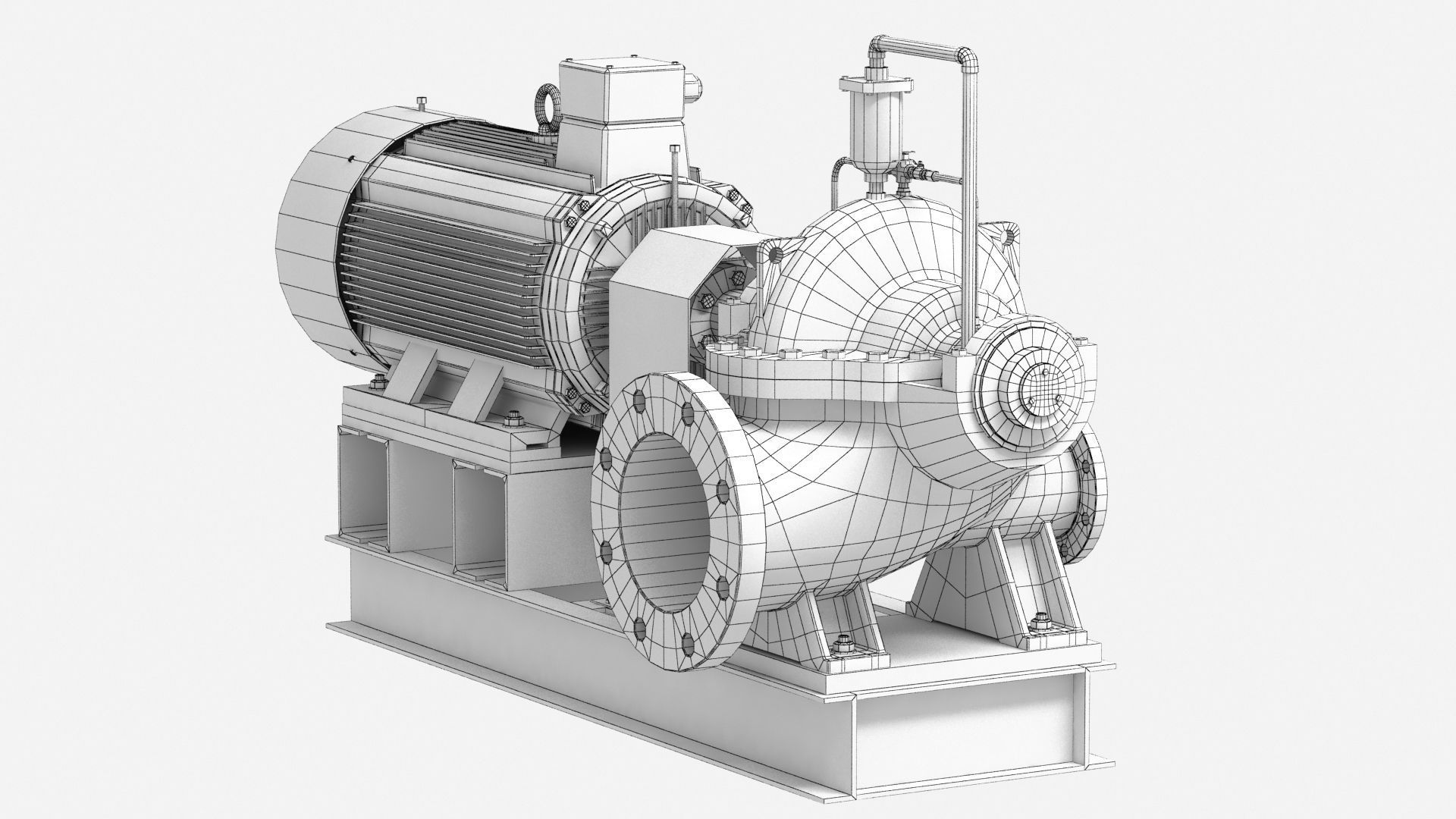 Split Case Centrifugal Fire Pump 3D model_15