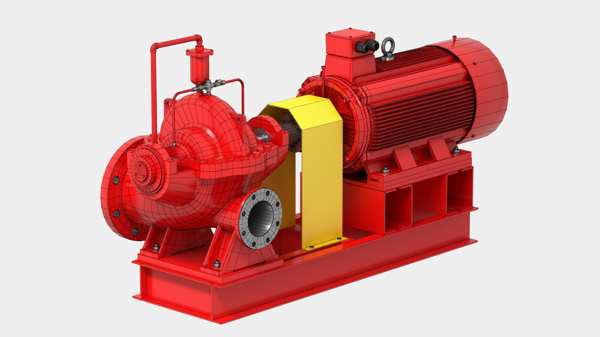 Split Case Centrifugal Fire Pump 3D model_8