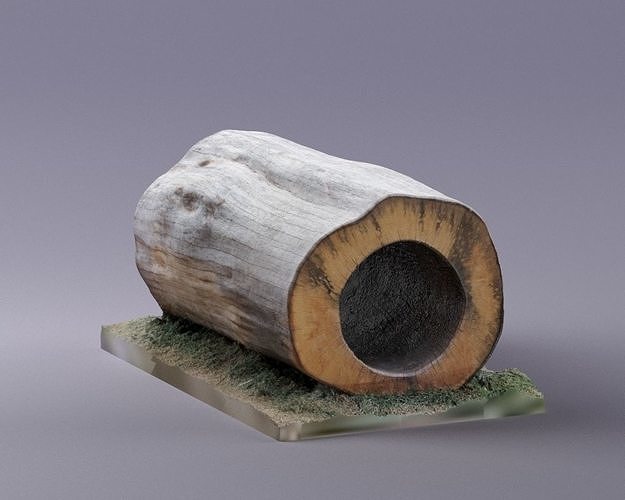 S00095 Log low and high poly Low-poly 3D model