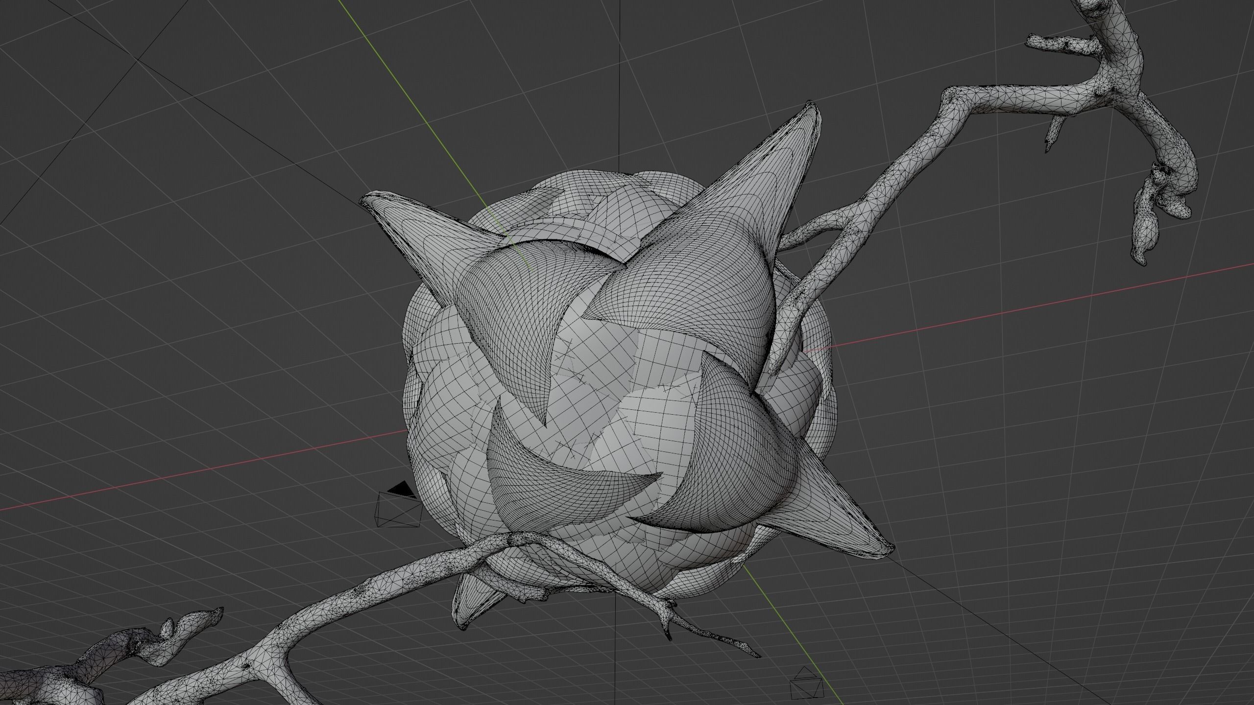 Blooming Rose Animation 3D model_7