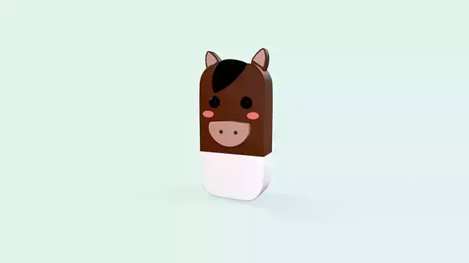 Horse Eraser Cute Low-poly 3D model