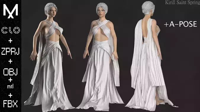 Medieval Outfit Marvelous designer Clo3d OBJ mtl FBX ZPRJ