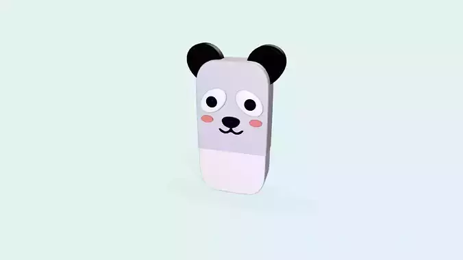 Panda Eraser Cute Low-poly 3D model
