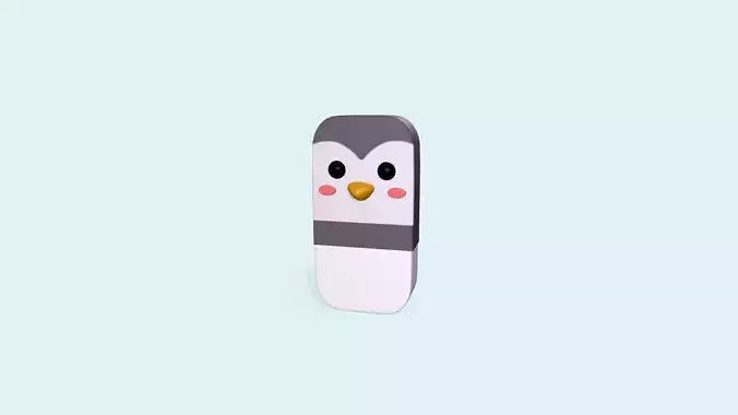 Penguin Eraser Cute Low-poly 3D model