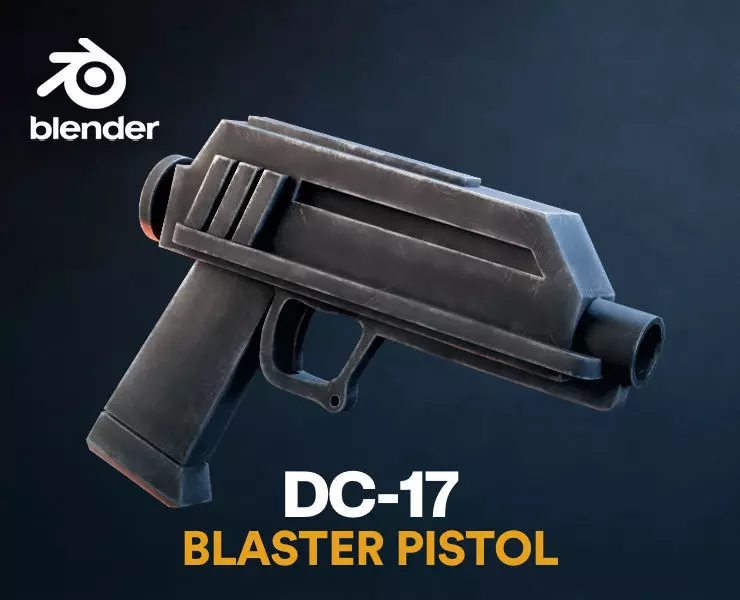 DC-17 Blaster Pistol Free 3D model_0