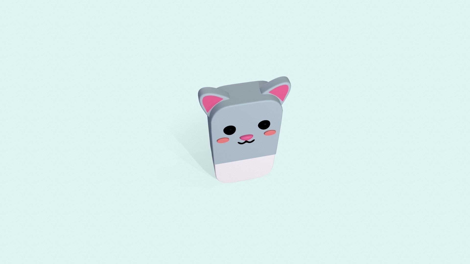 Rabbit Eraser Cute Low-poly 3D model_9