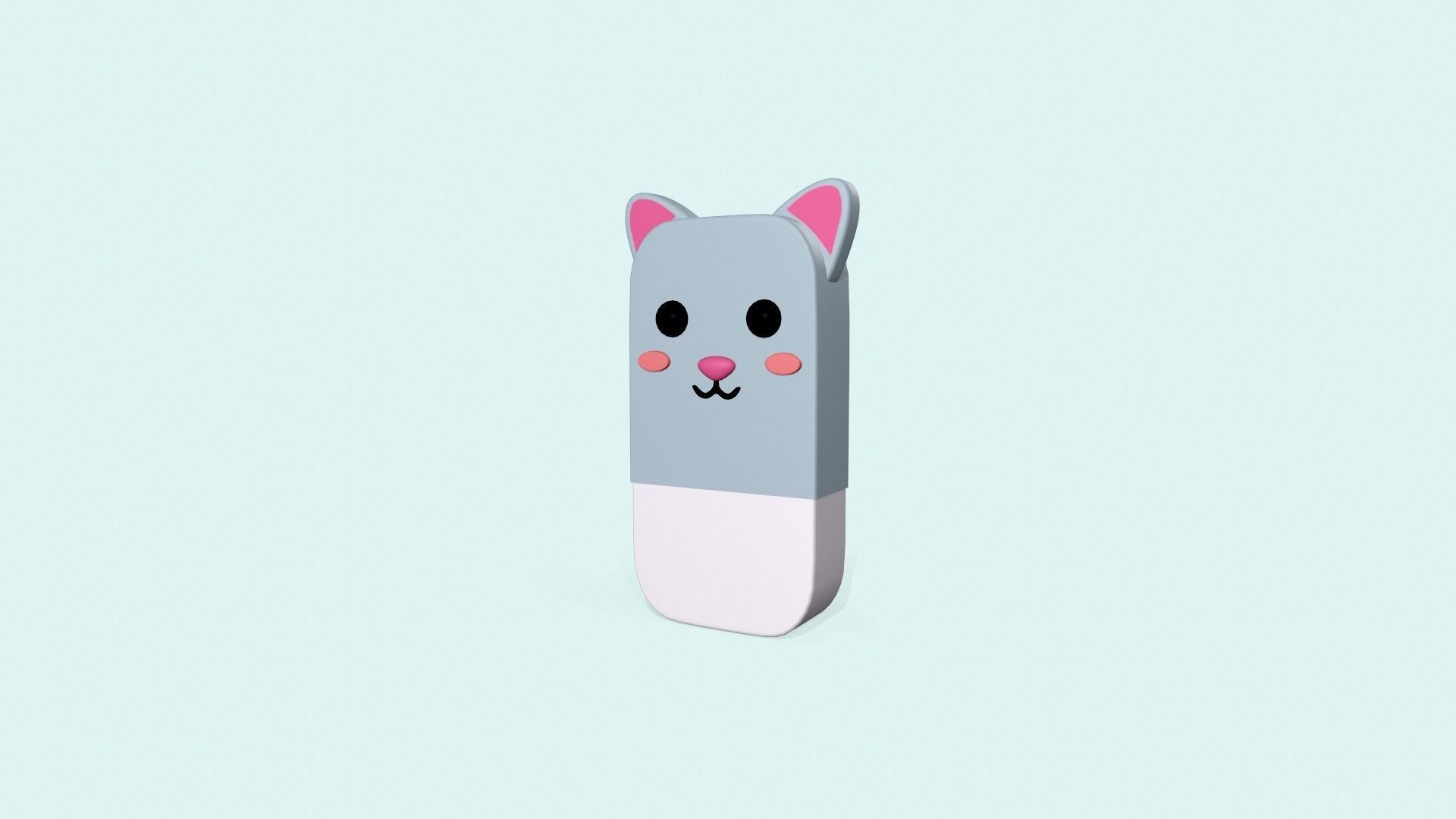 Rabbit Eraser Cute Low-poly 3D model_15