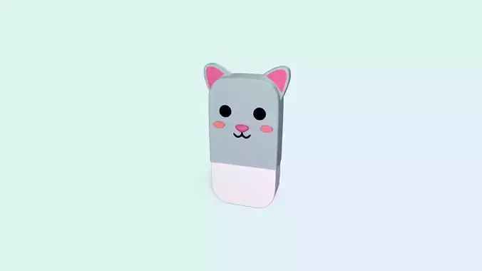 Rabbit Eraser Cute Low-poly 3D model