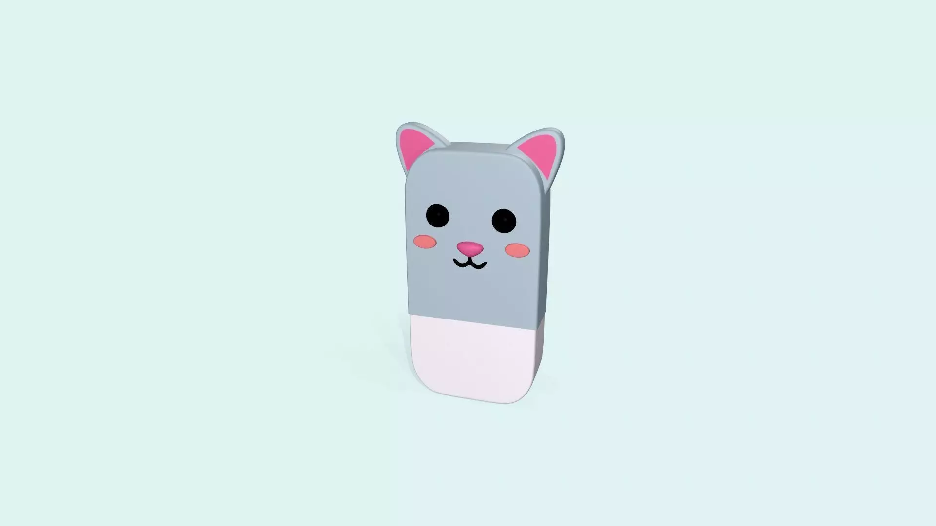 Rabbit Eraser Cute Low-poly 3D model_0