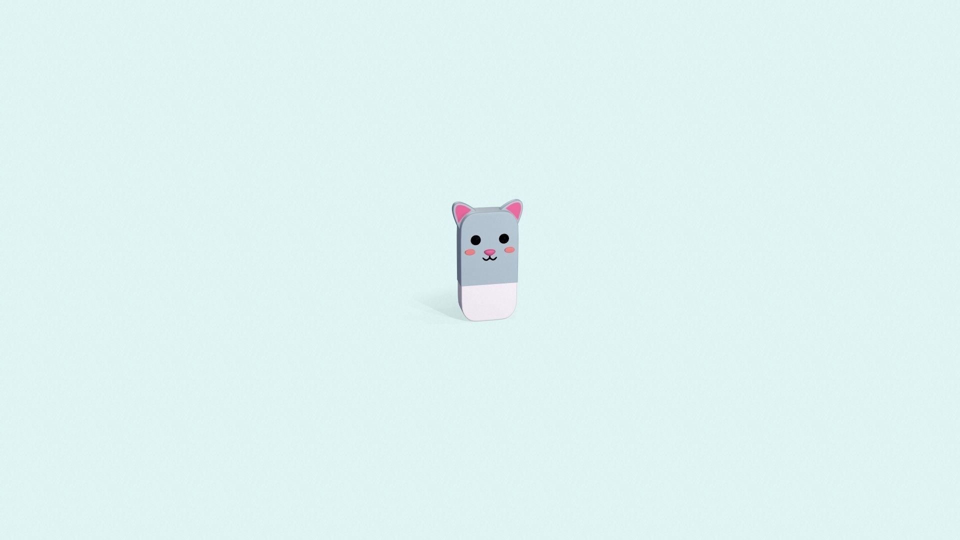 Rabbit Eraser Cute Low-poly 3D model_21
