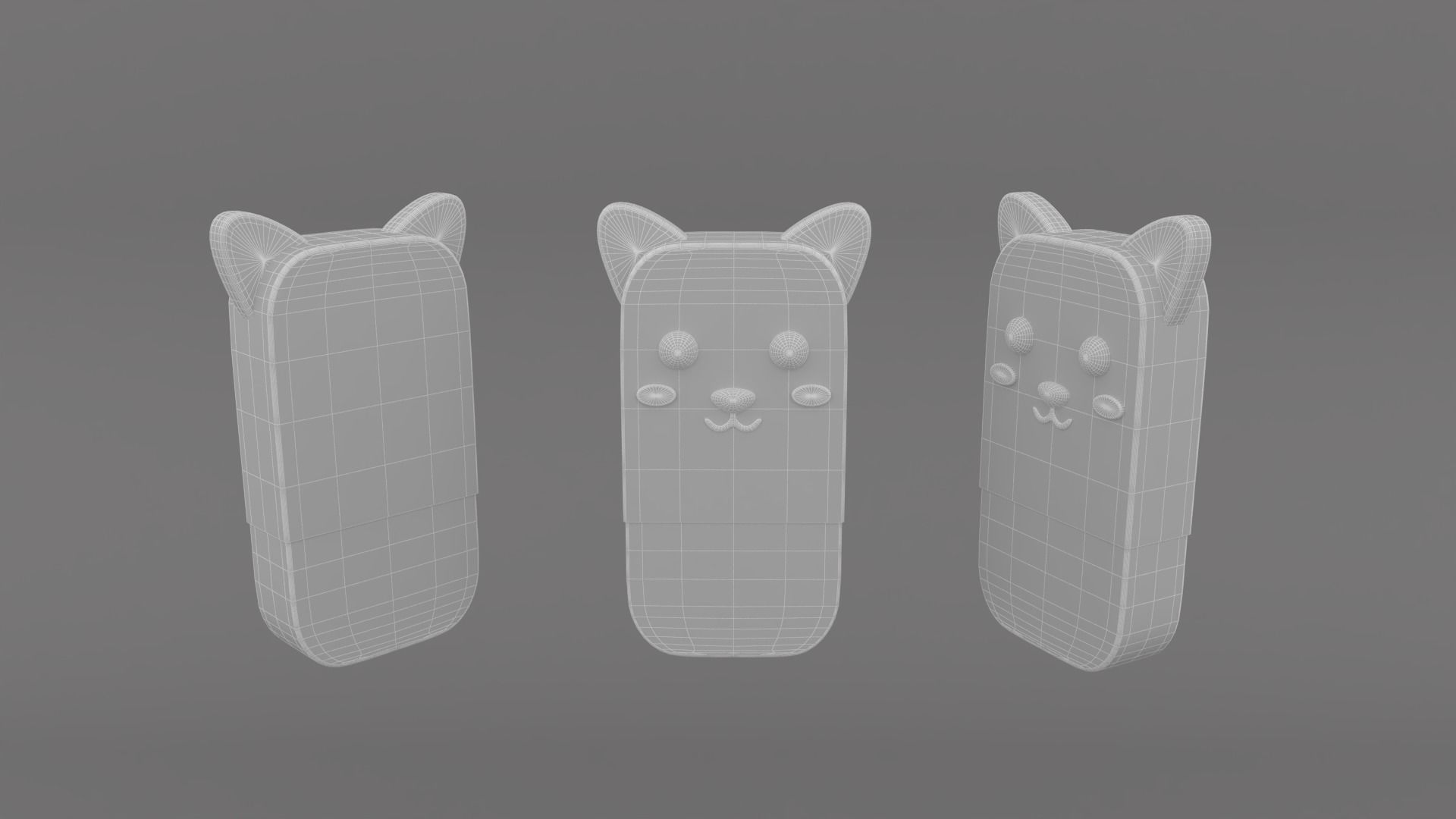 Rabbit Eraser Cute Low-poly 3D model_26
