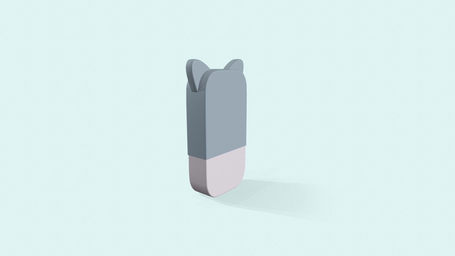 Rabbit Eraser Cute Low-poly 3D model_3