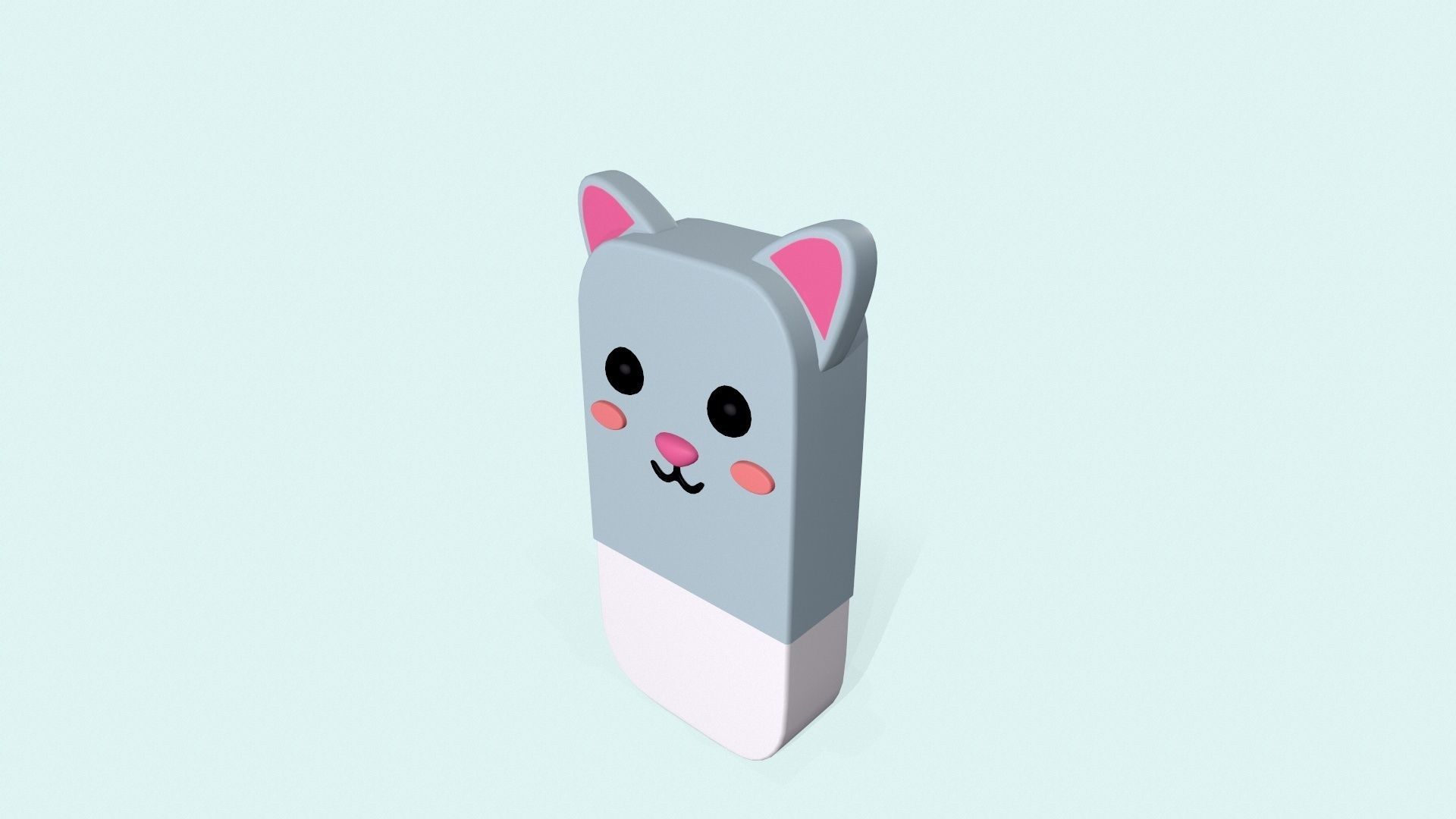 Rabbit Eraser Cute Low-poly 3D model_24