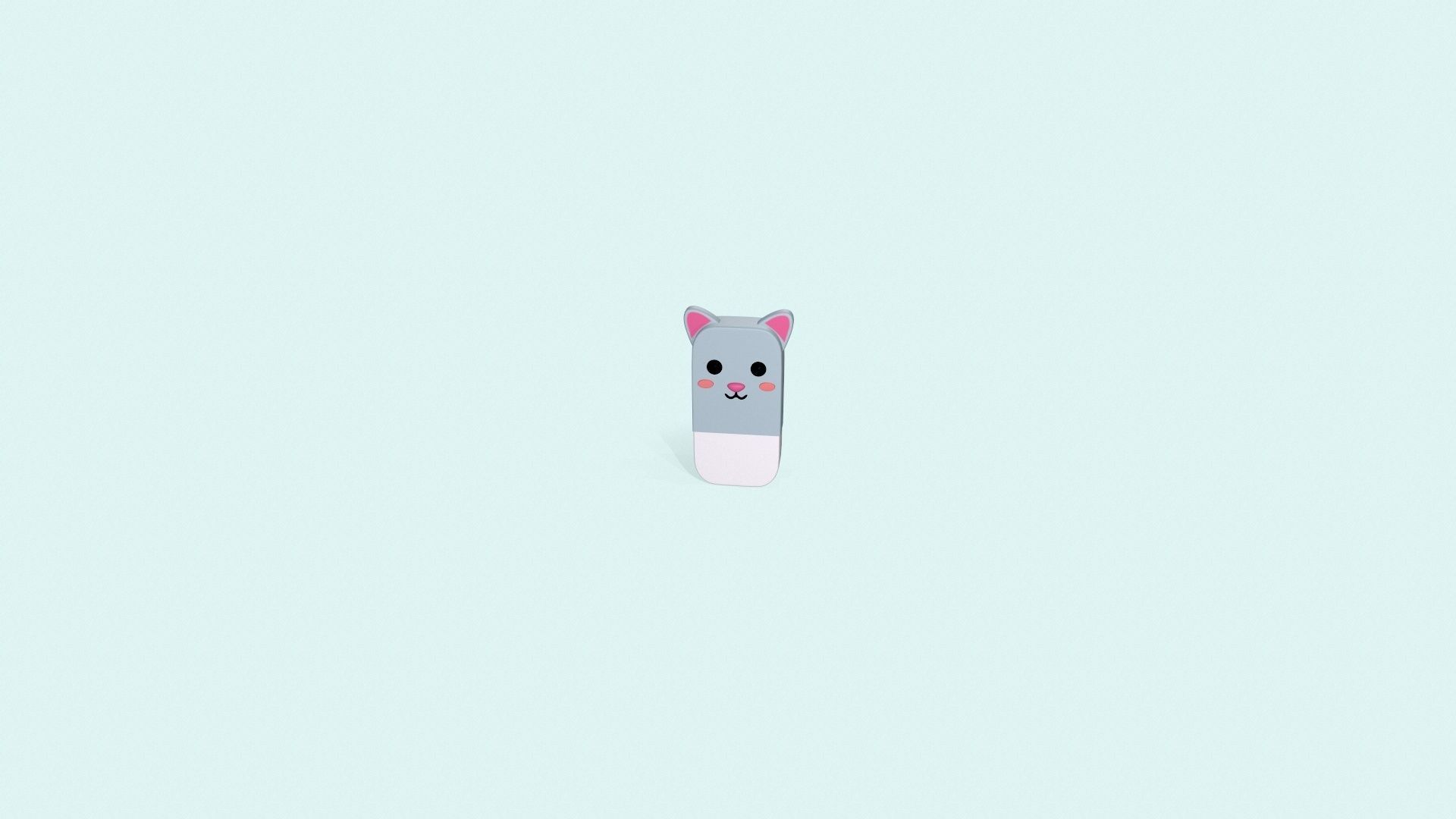 Rabbit Eraser Cute Low-poly 3D model_16