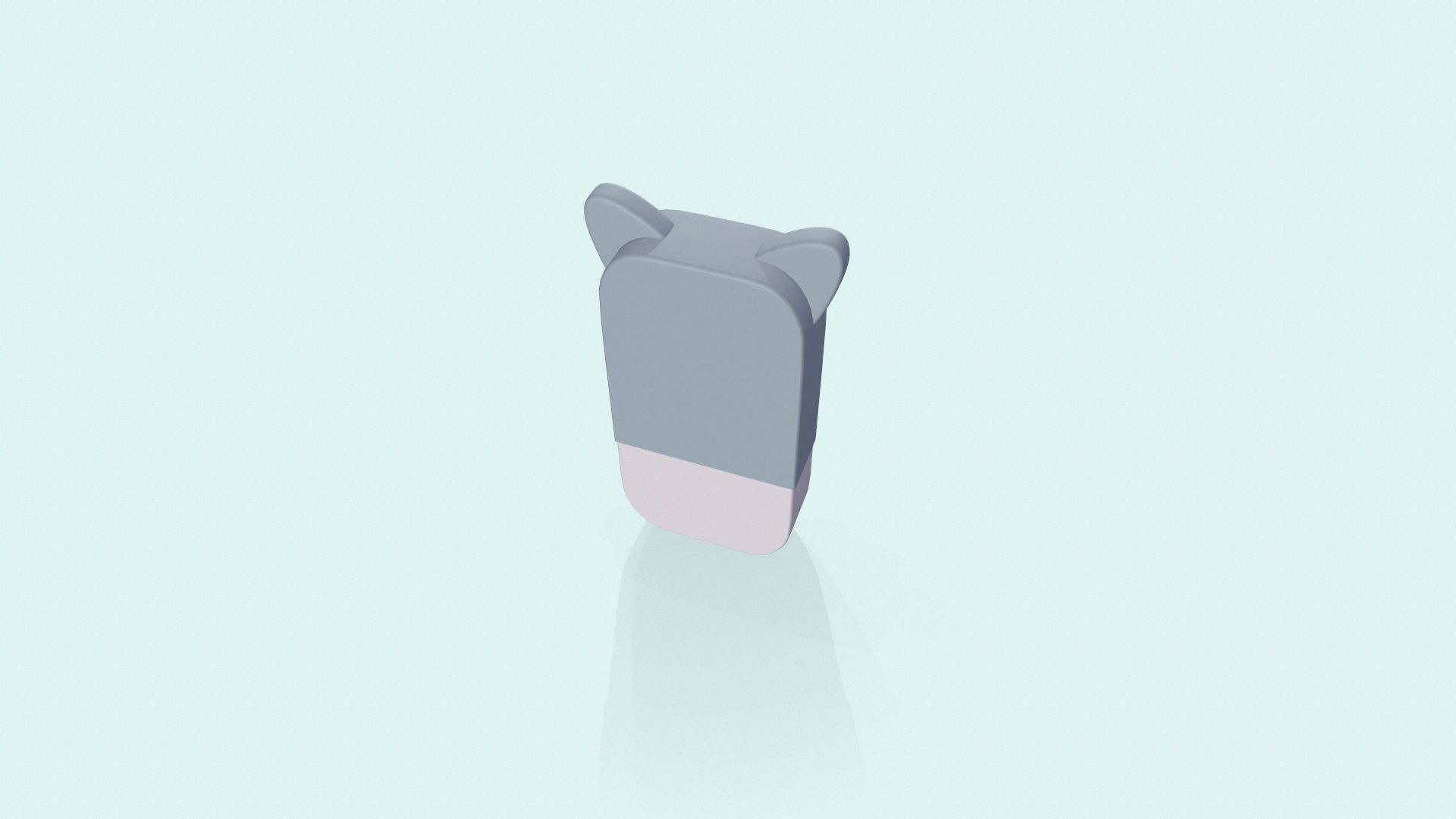 Rabbit Eraser Cute Low-poly 3D model_12