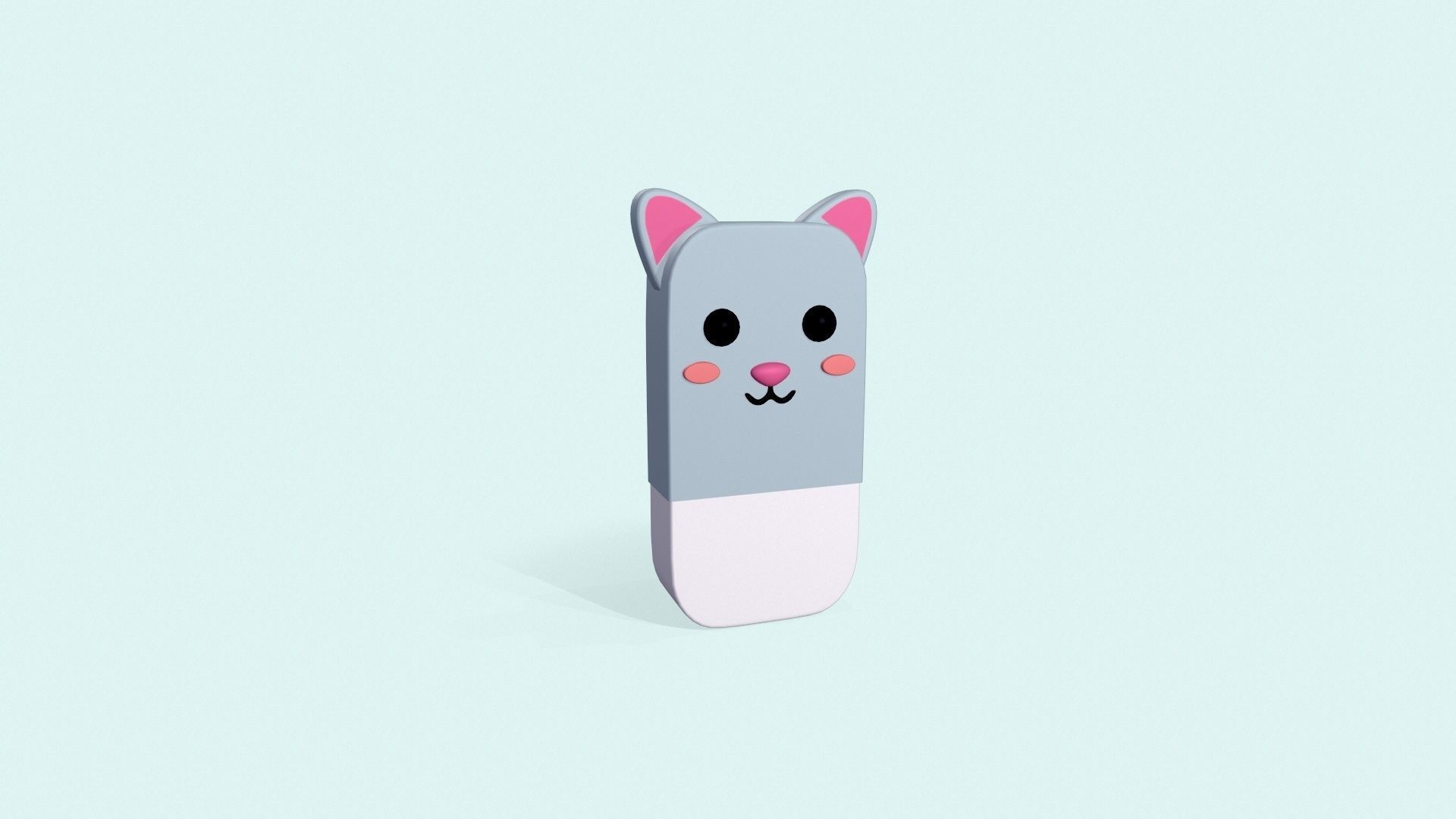 Rabbit Eraser Cute Low-poly 3D model_8