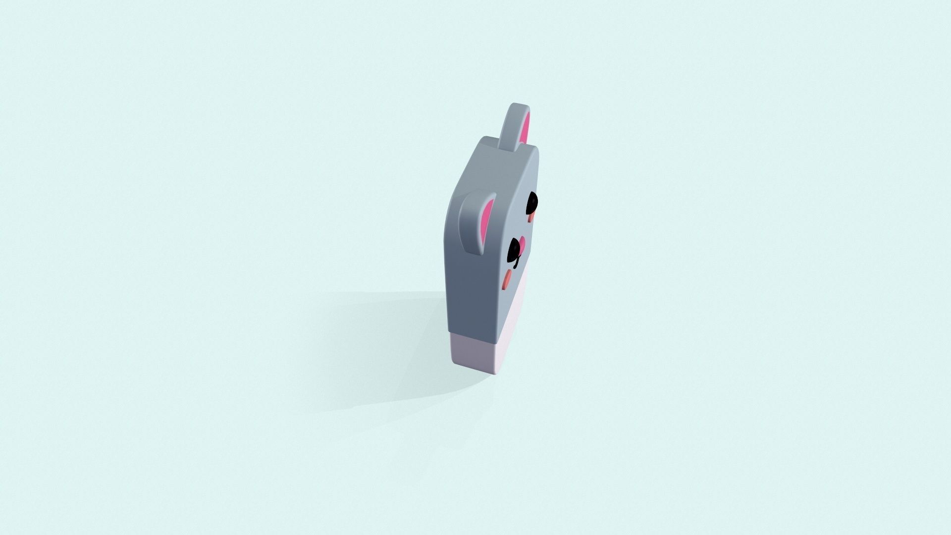 Rabbit Eraser Cute Low-poly 3D model_13