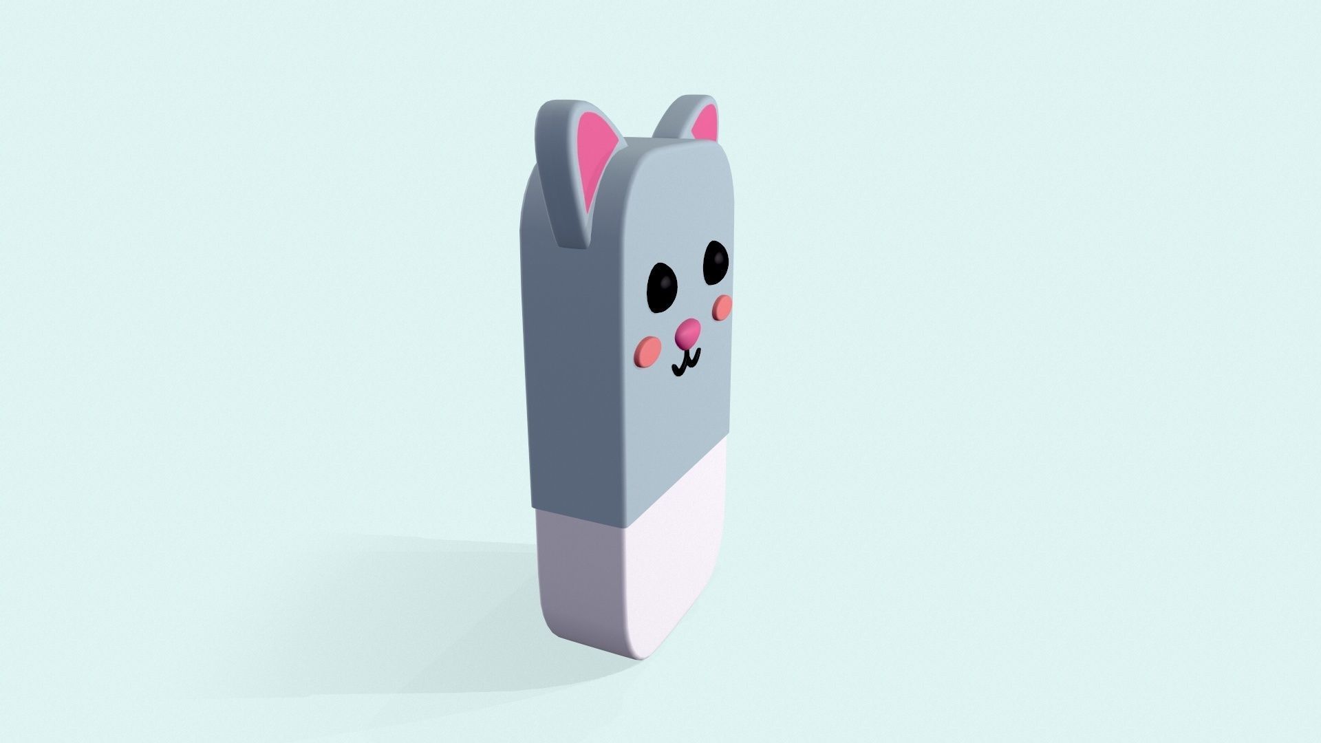 Rabbit Eraser Cute Low-poly 3D model_25