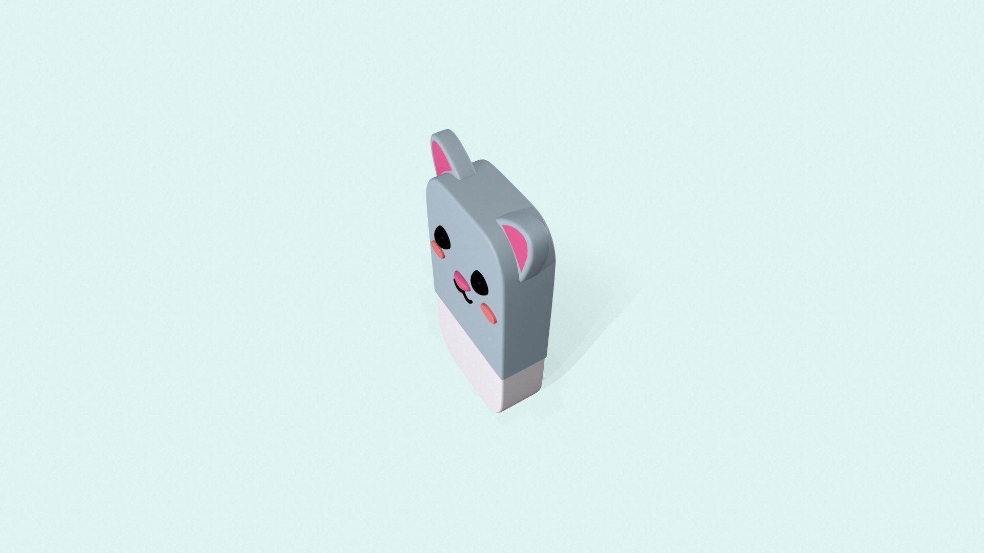 Rabbit Eraser Cute Low-poly 3D model_10