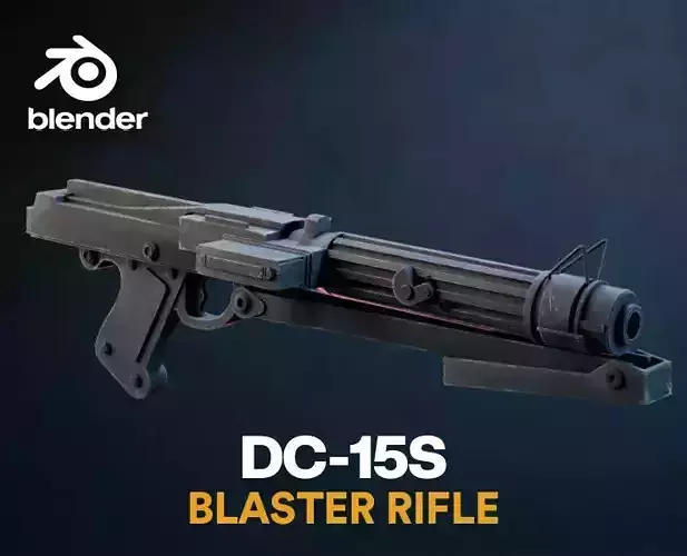DC-15S Blaster Rifle 3D model