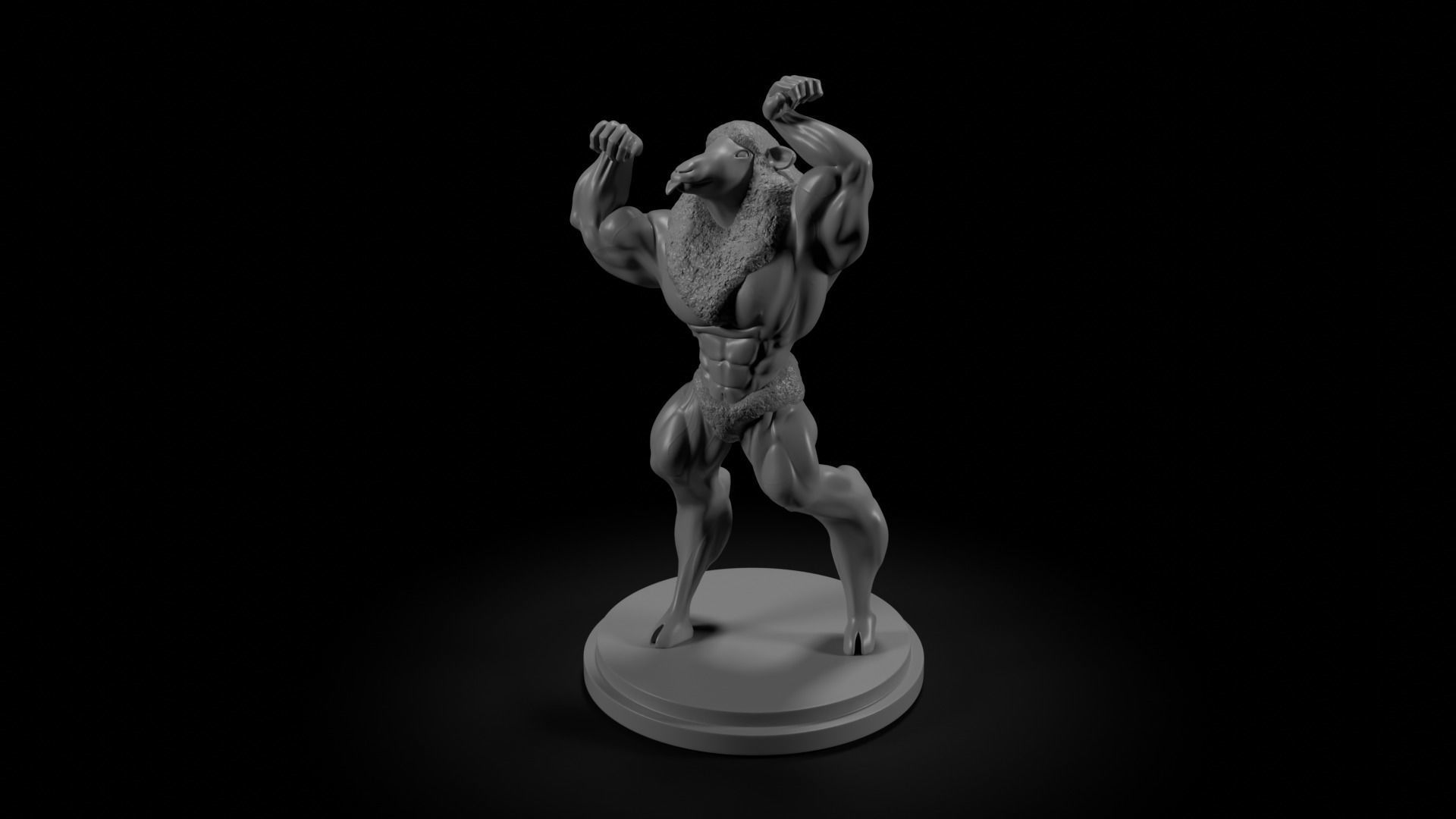 Bodybuilder Humanoid Sheep Minifigure 3D print model_3