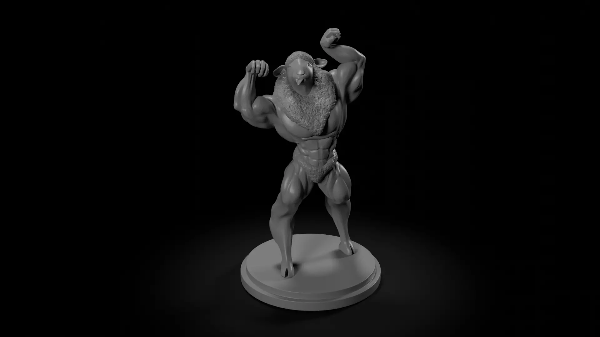 Bodybuilder Humanoid Sheep Minifigure 3D print model_0