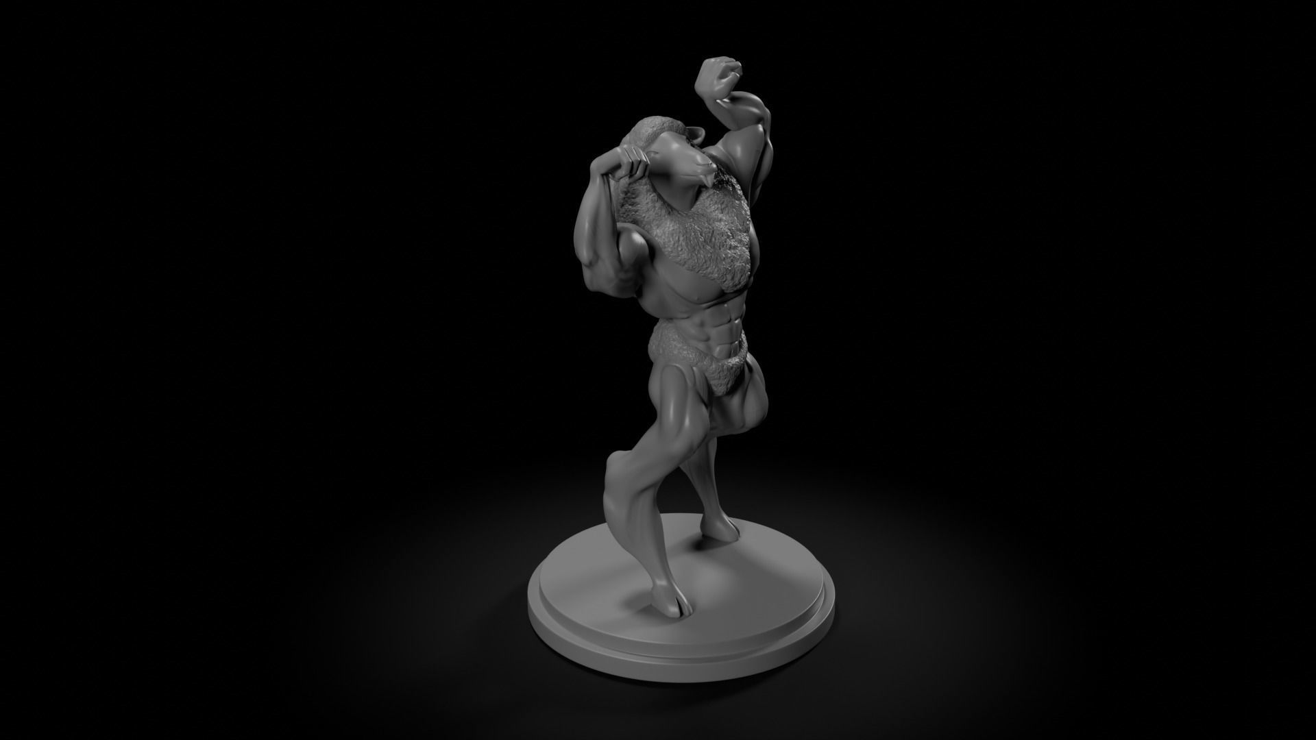 Bodybuilder Humanoid Sheep Minifigure 3D print model_4