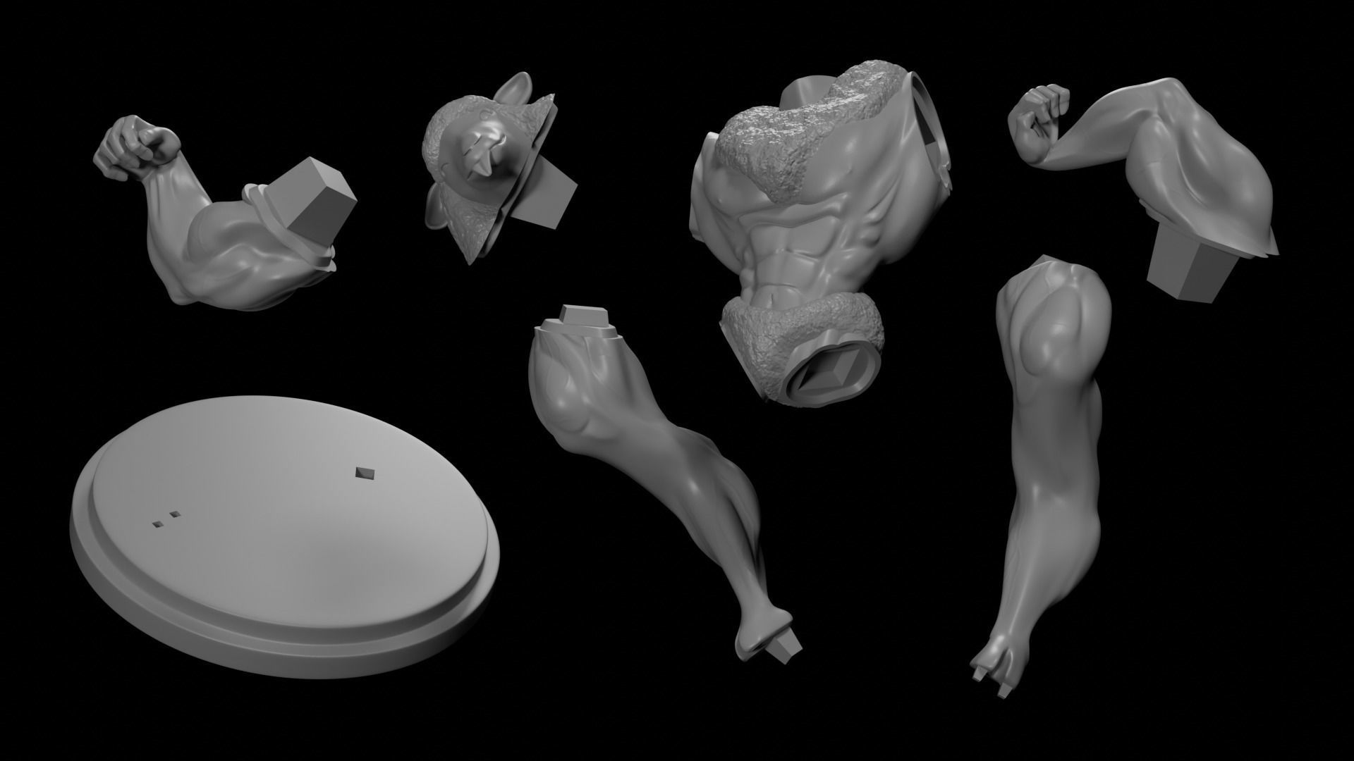 Bodybuilder Humanoid Sheep Minifigure 3D print model_2