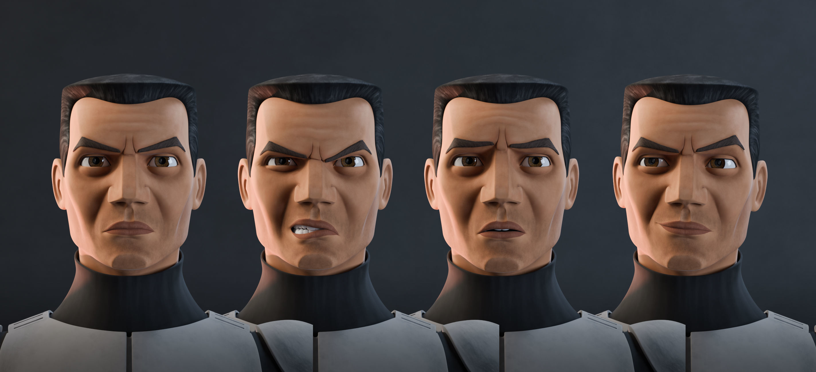 Clone Trooper - Full Character Rig 3D model_1