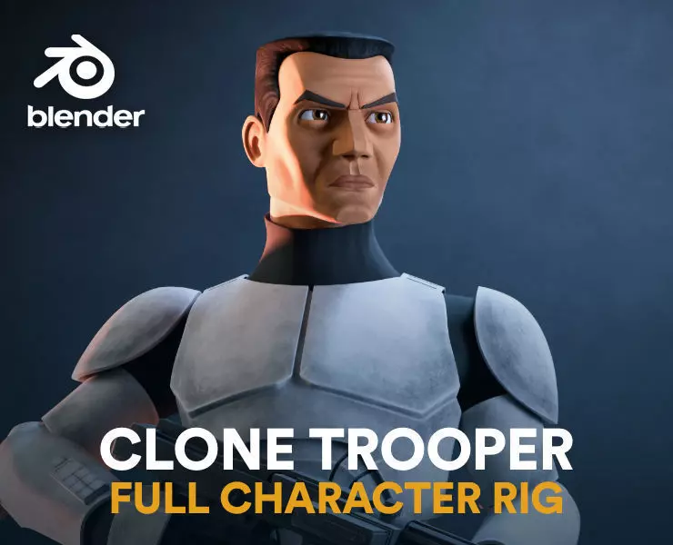 Clone Trooper - Full Character Rig 3D model_0