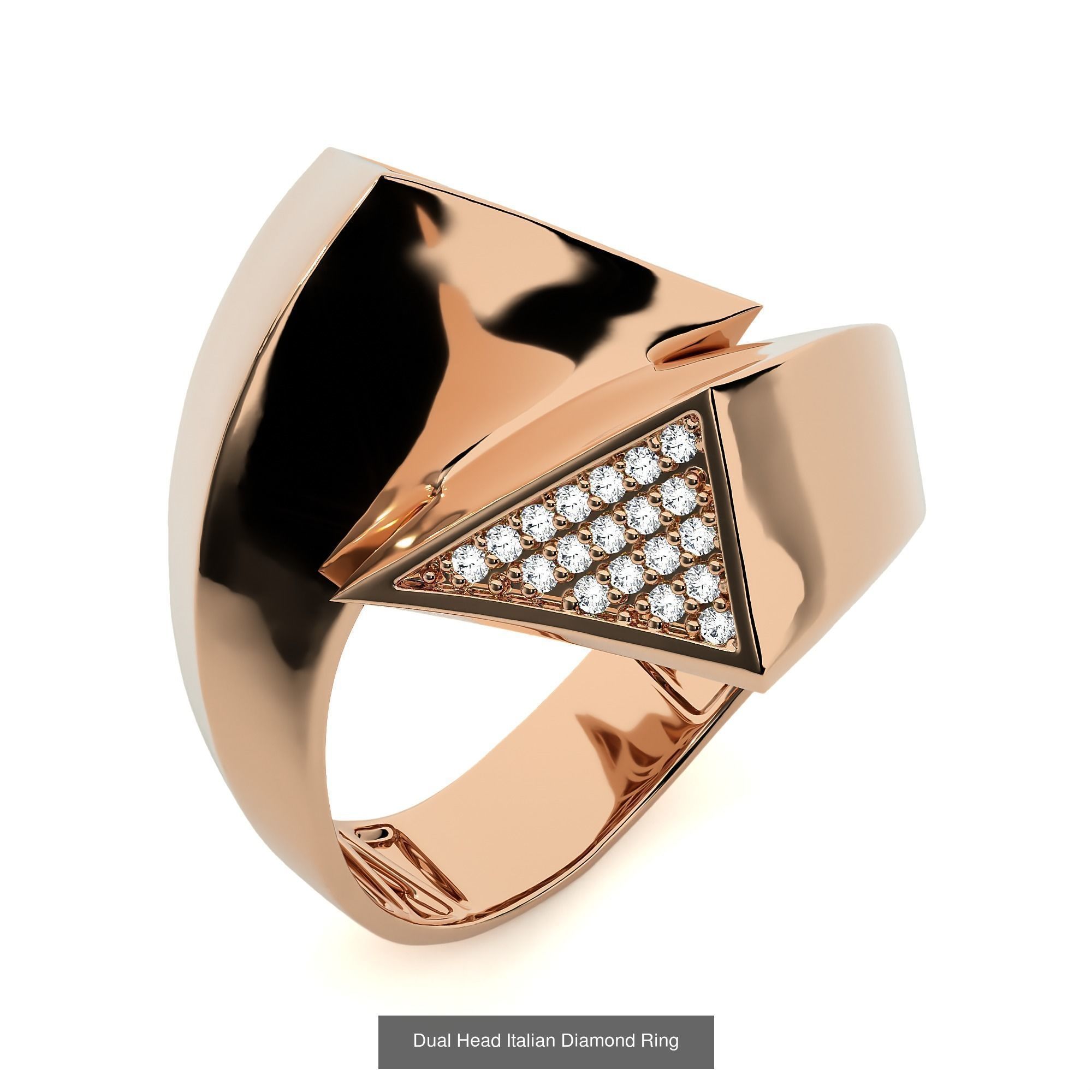 124 Dual Head Italian Diamond Cocktail Ring 3D Model Collection_94