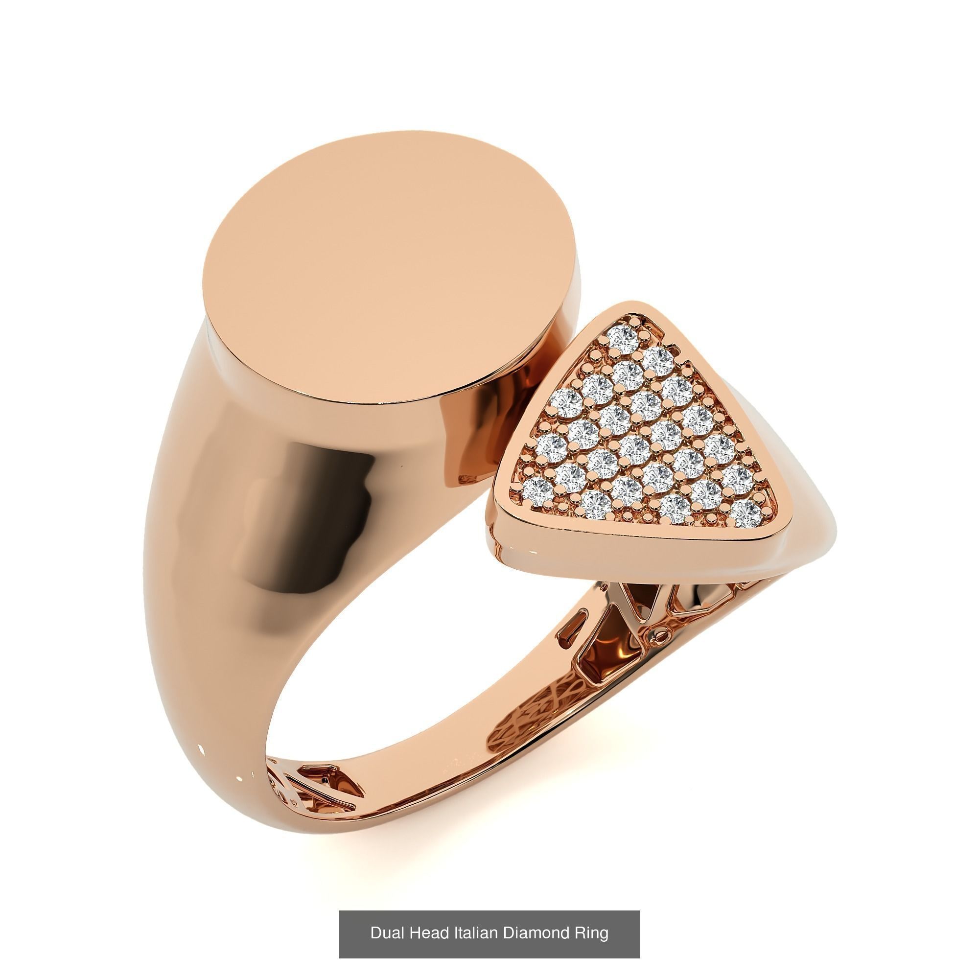 124 Dual Head Italian Diamond Cocktail Ring 3D Model Collection_67