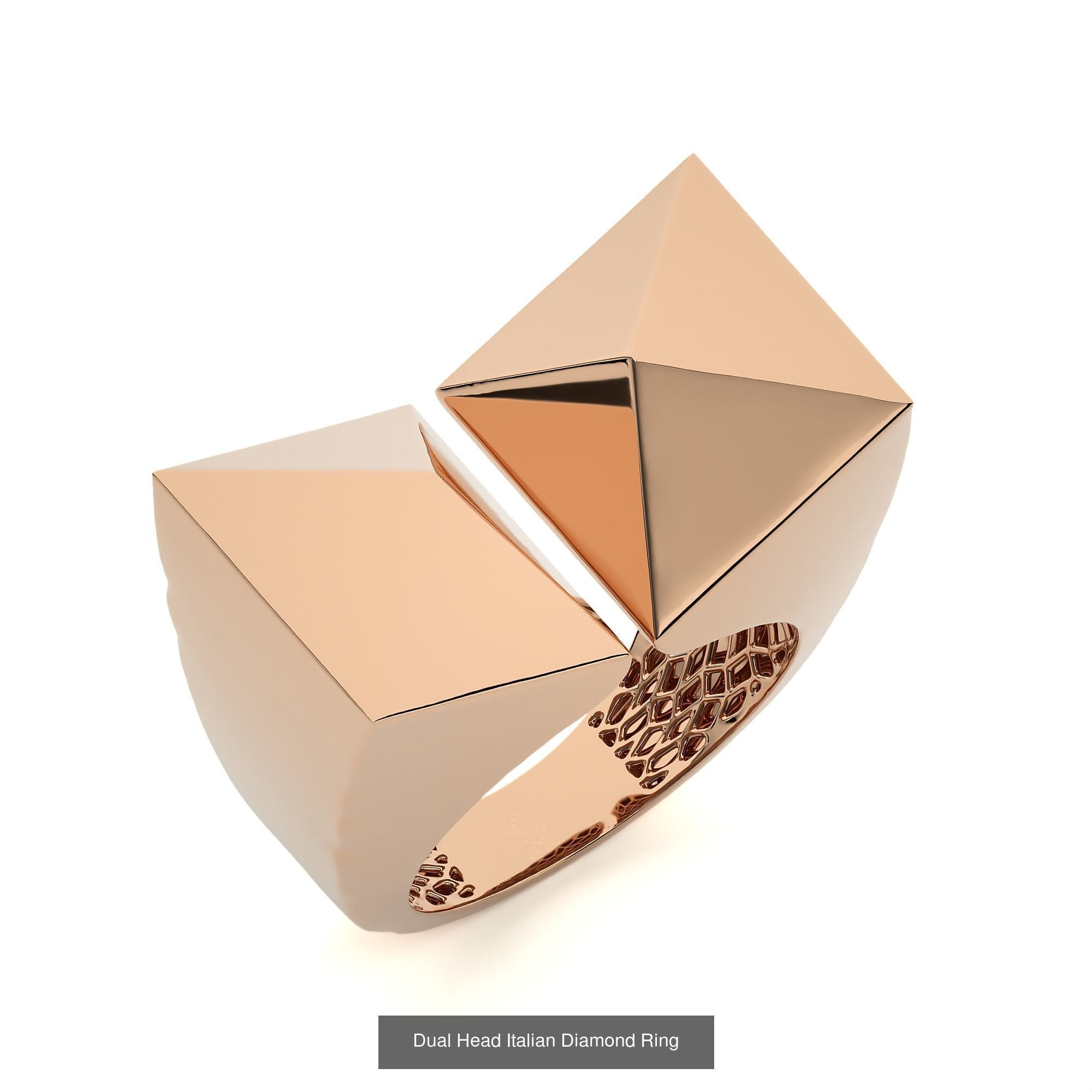 124 Dual Head Italian Diamond Cocktail Ring 3D Model Collection_21