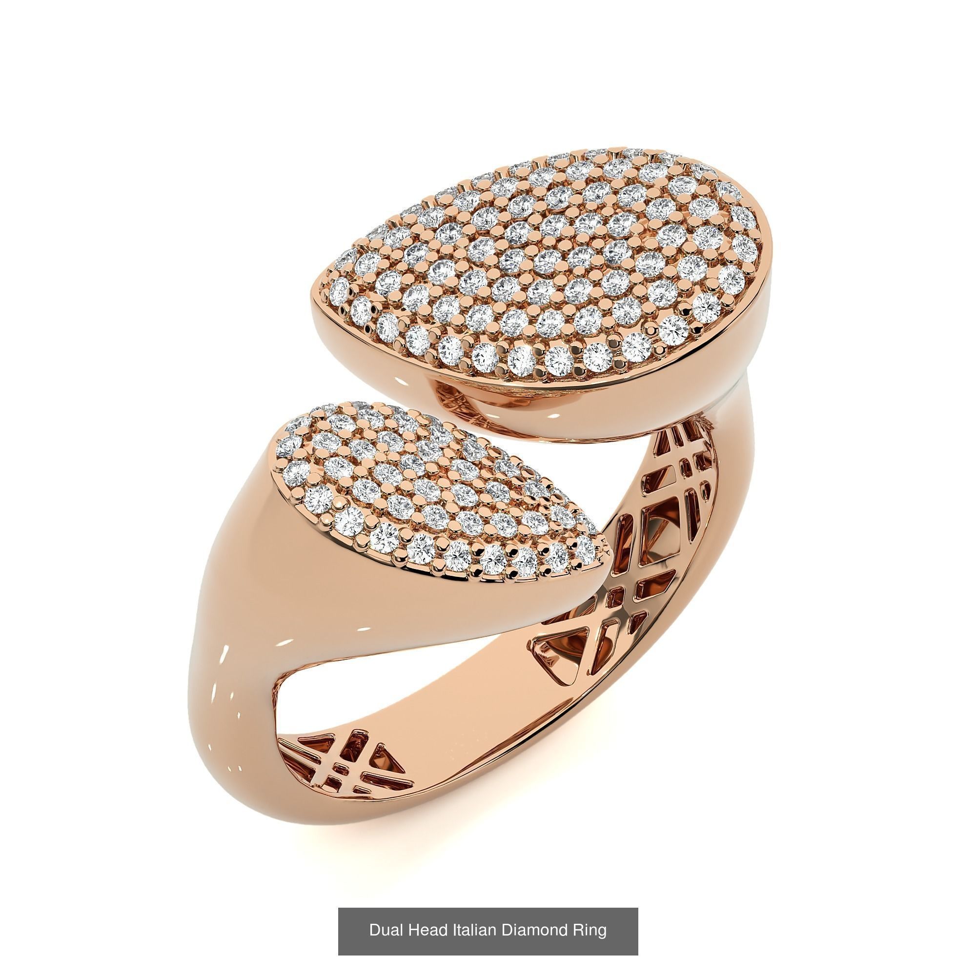 124 Dual Head Italian Diamond Cocktail Ring 3D Model Collection_106
