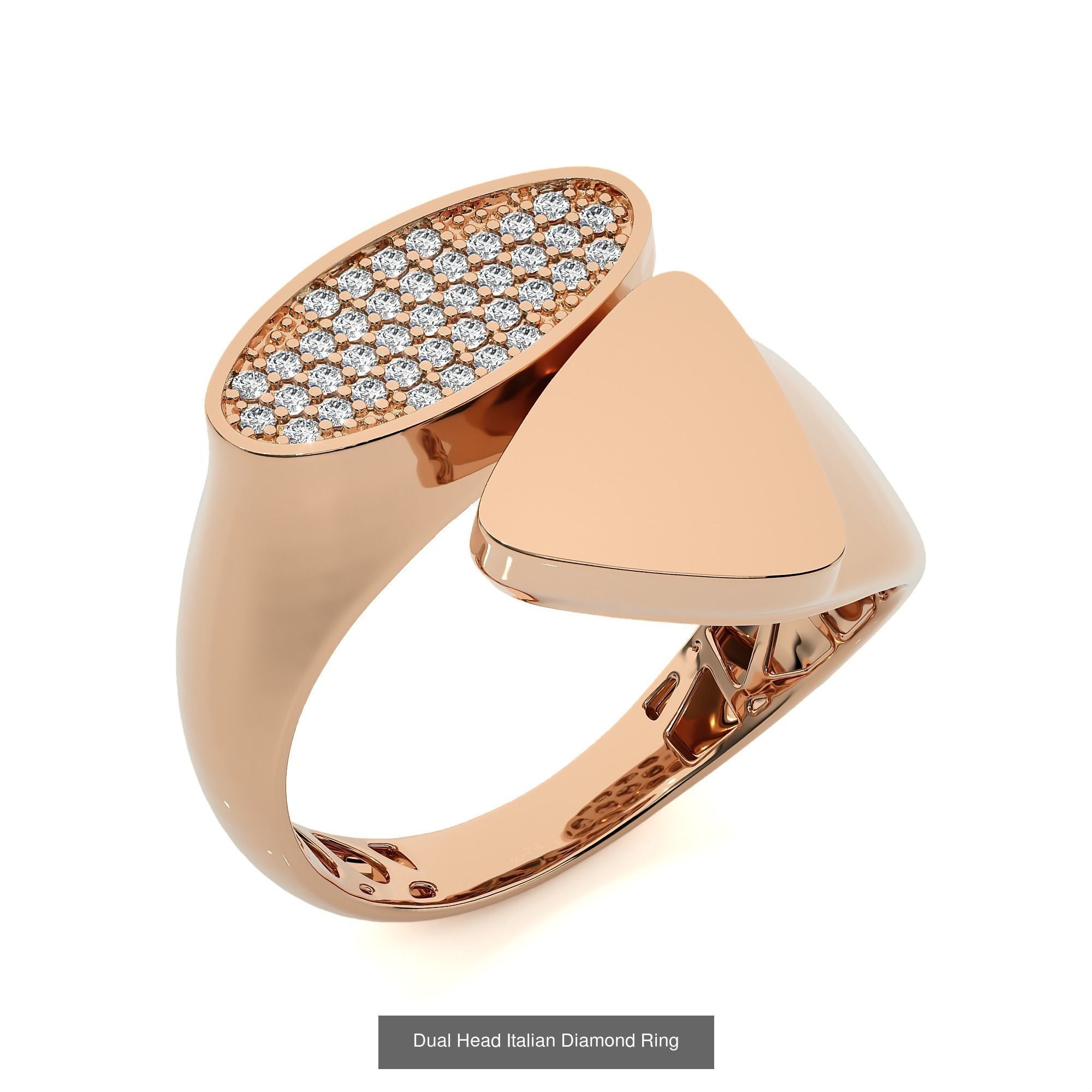 124 Dual Head Italian Diamond Cocktail Ring 3D Model Collection_66
