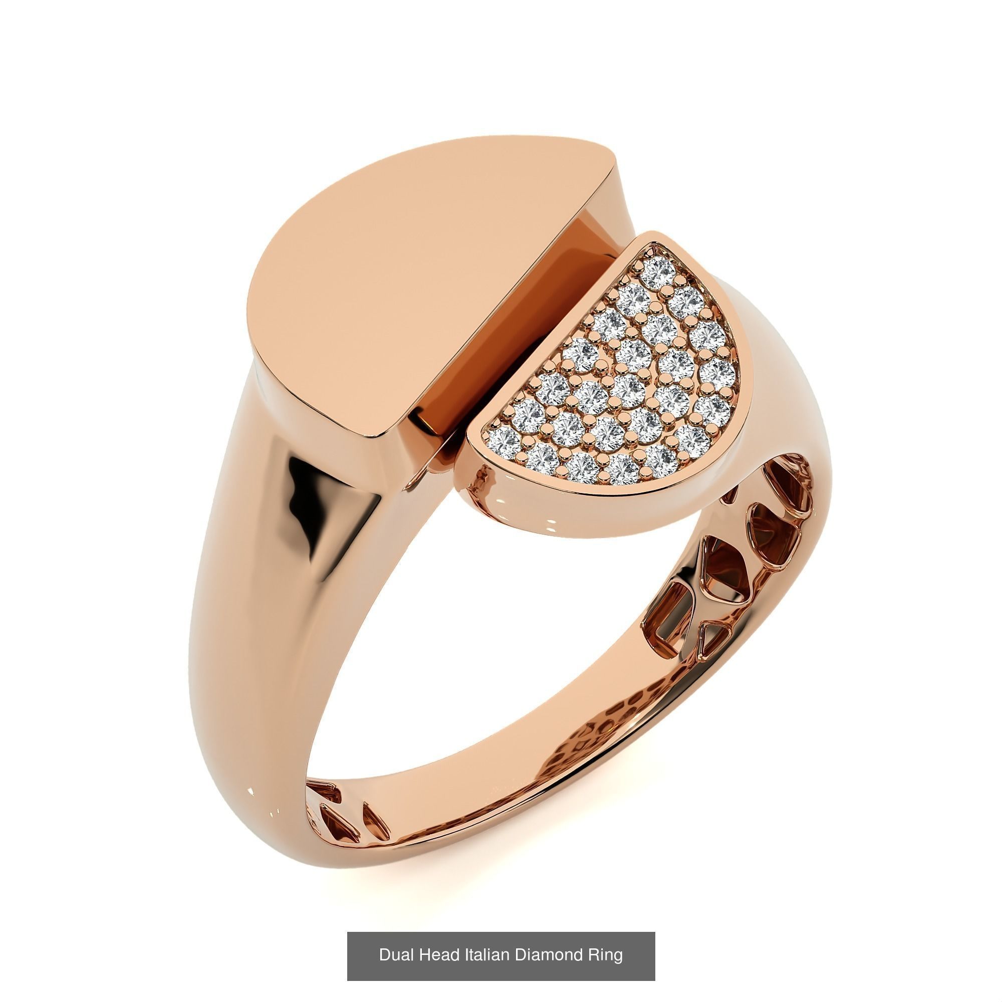 124 Dual Head Italian Diamond Cocktail Ring 3D Model Collection_59