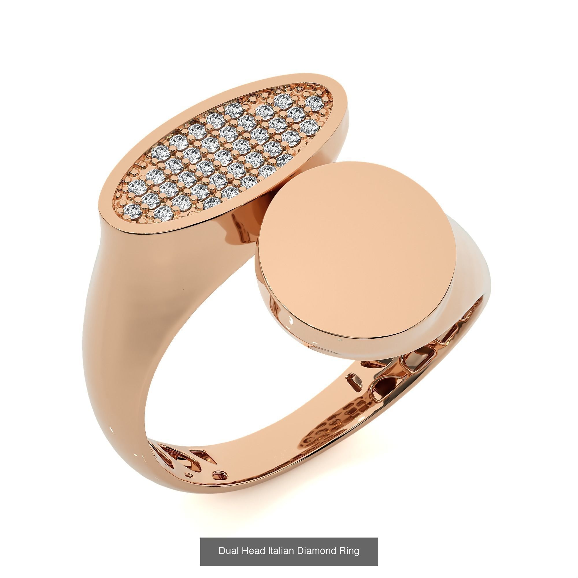 124 Dual Head Italian Diamond Cocktail Ring 3D Model Collection_64