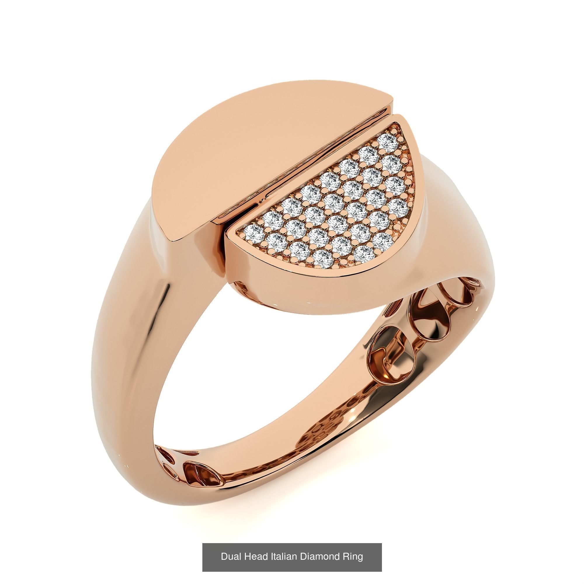 124 Dual Head Italian Diamond Cocktail Ring 3D Model Collection_61