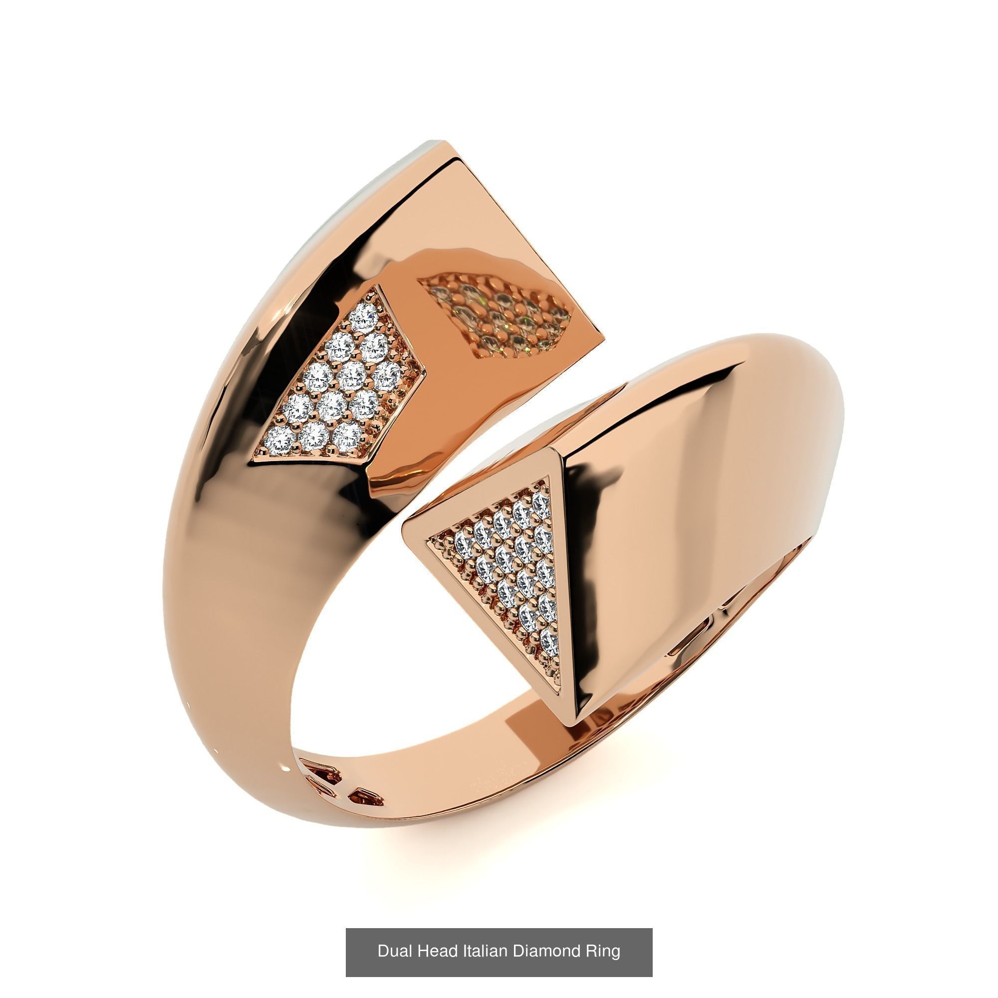 124 Dual Head Italian Diamond Cocktail Ring 3D Model Collection_103